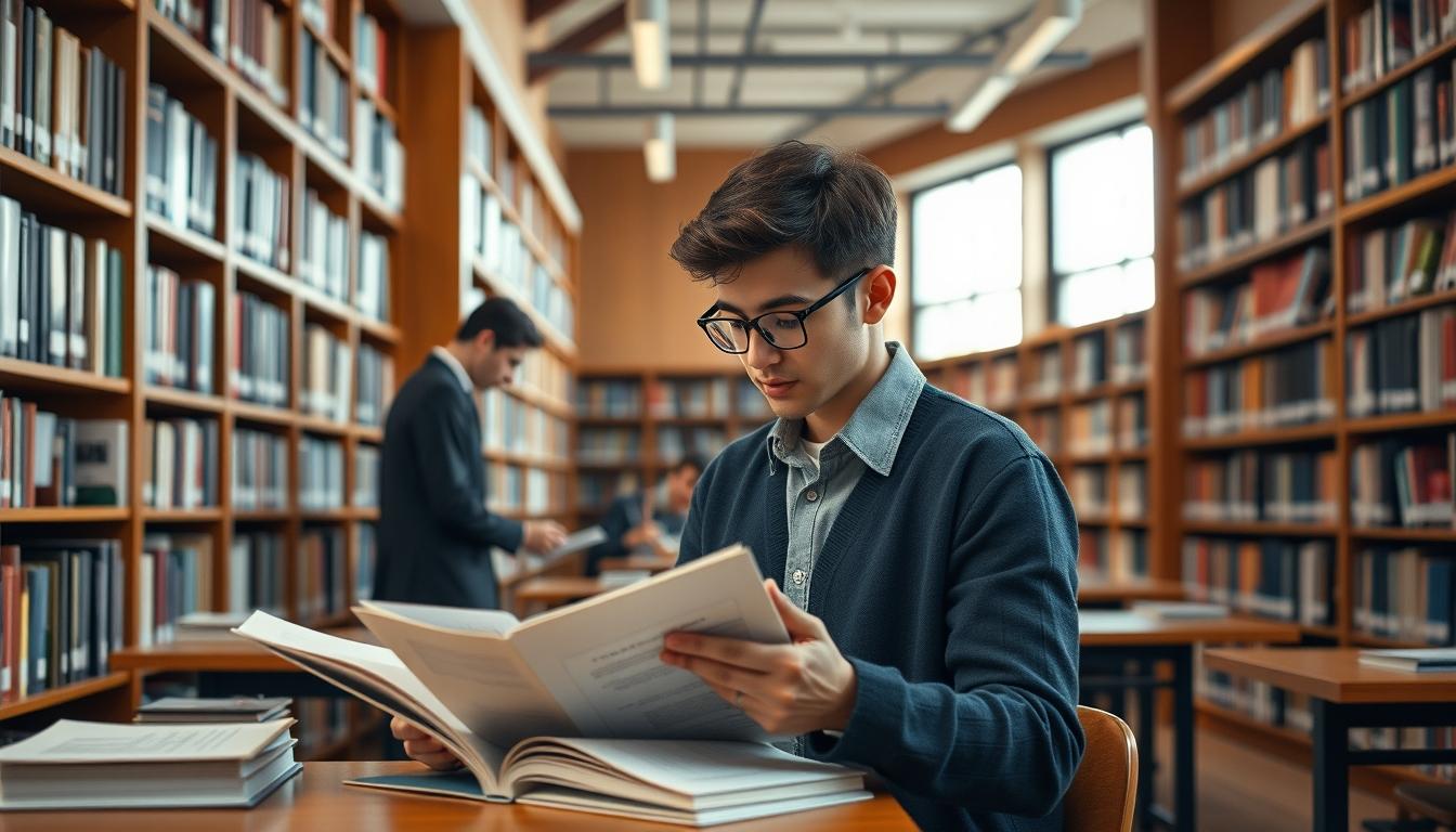 Student preparing for exams with study materials